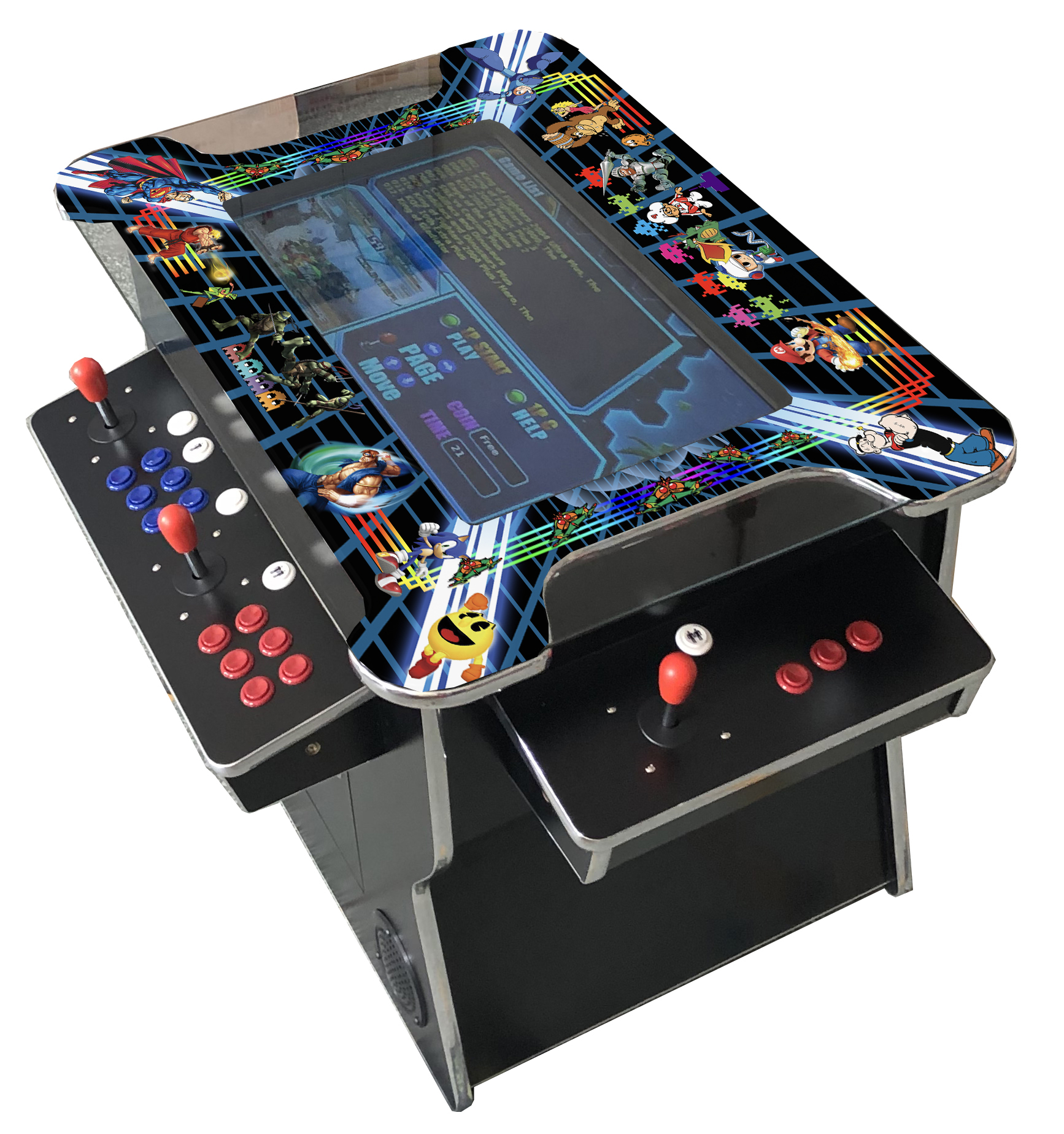 4 Player Cocktail Arcade Machine with Tilt Up Lid and 1162 ...